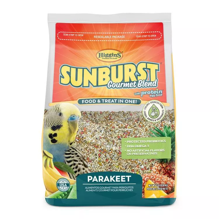 Higgins Sunburst Parakeet Bird Food, 2-lb
